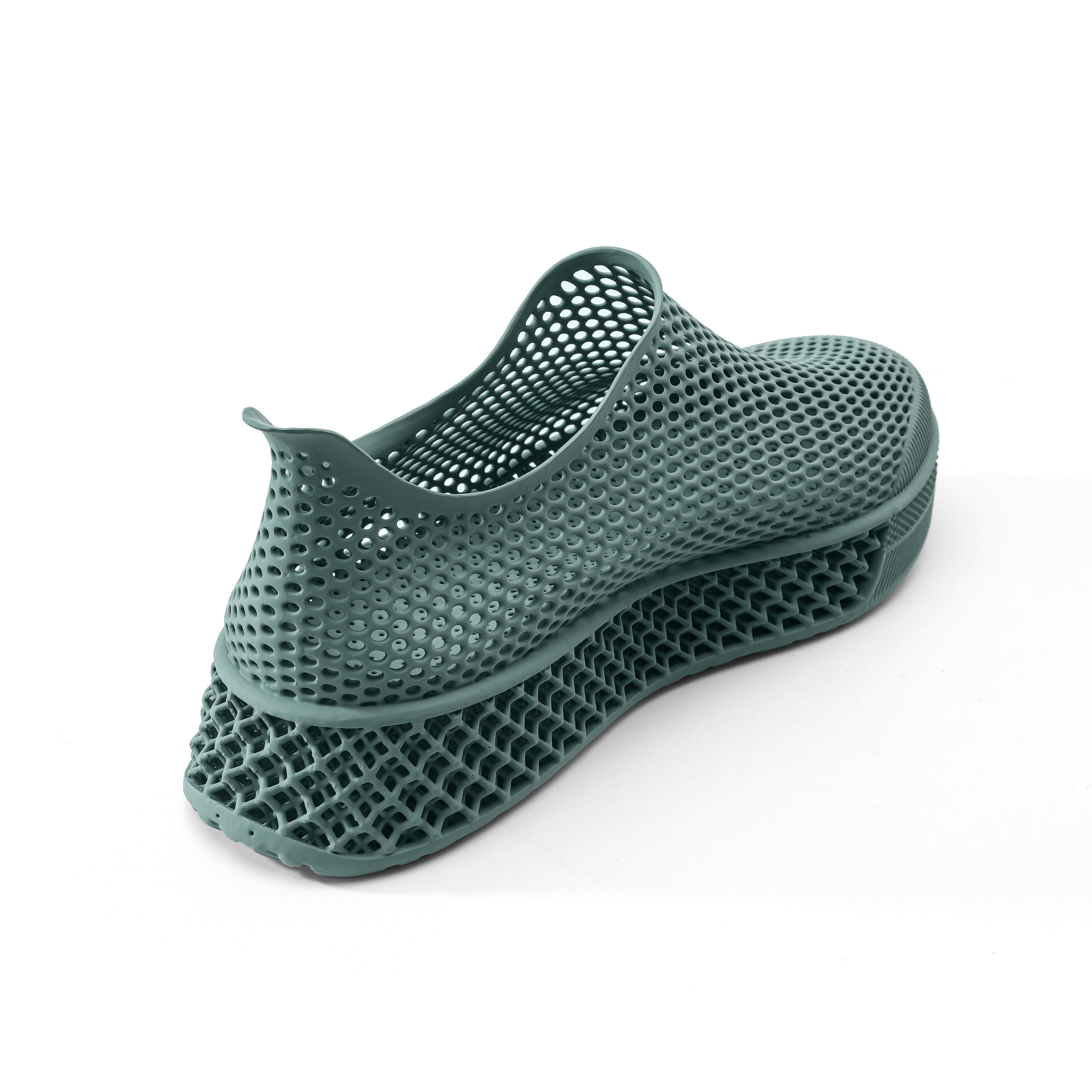 Nexbie 3d printed sneaker detail close up water drainage fast dry TPU