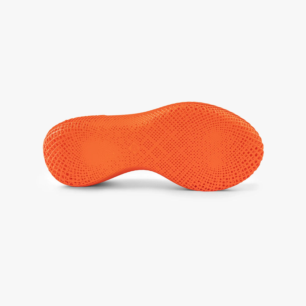 Outsole of orange Aeroraise 3D printed shoes