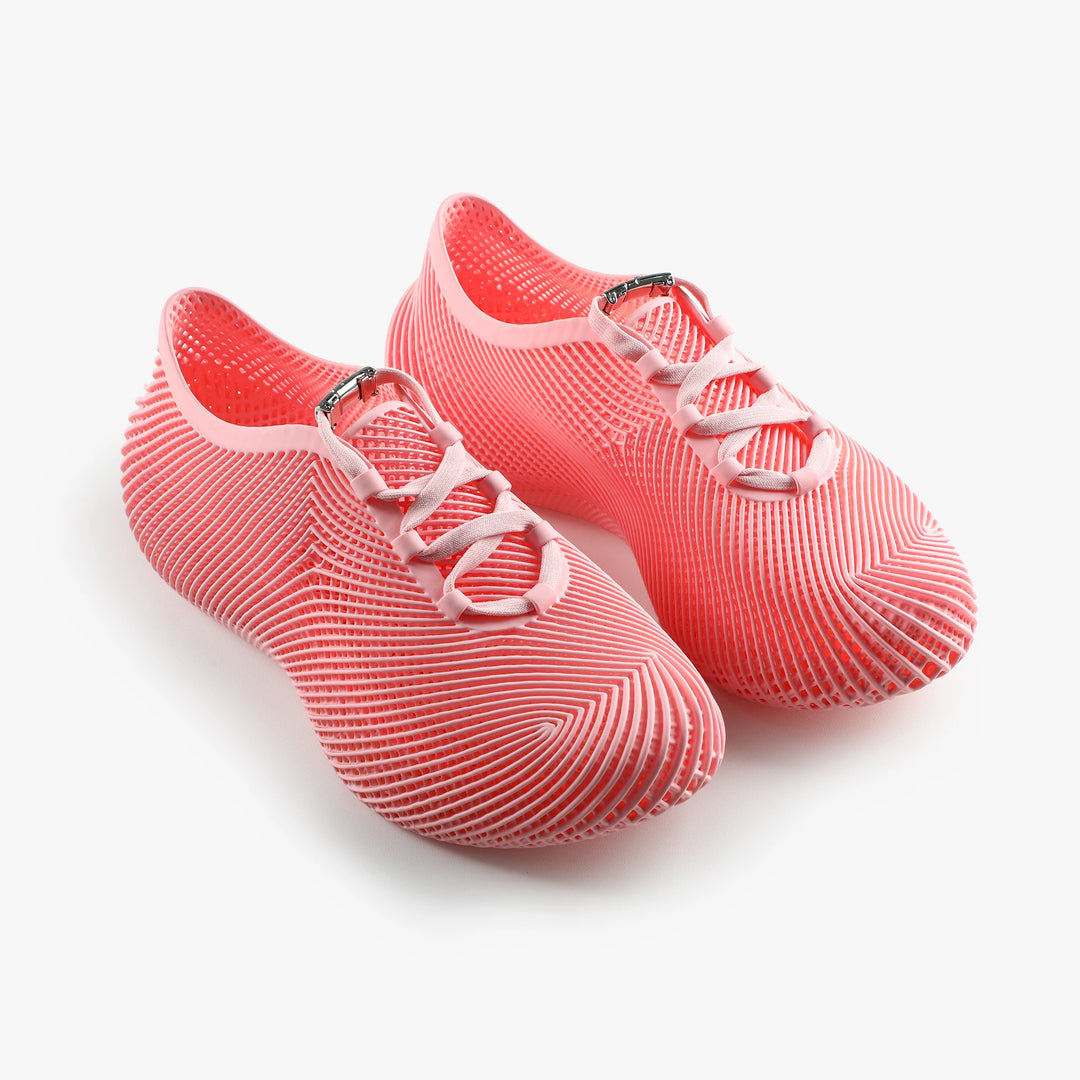 Pink 3D printed shoes stylish lightweight daily wear