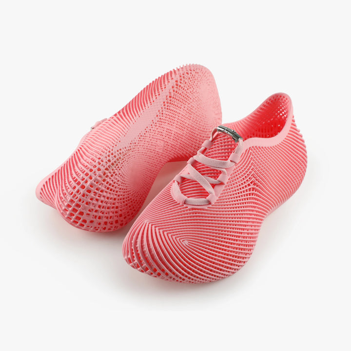 Soft pink 3D printed sneakers casual slip-on design