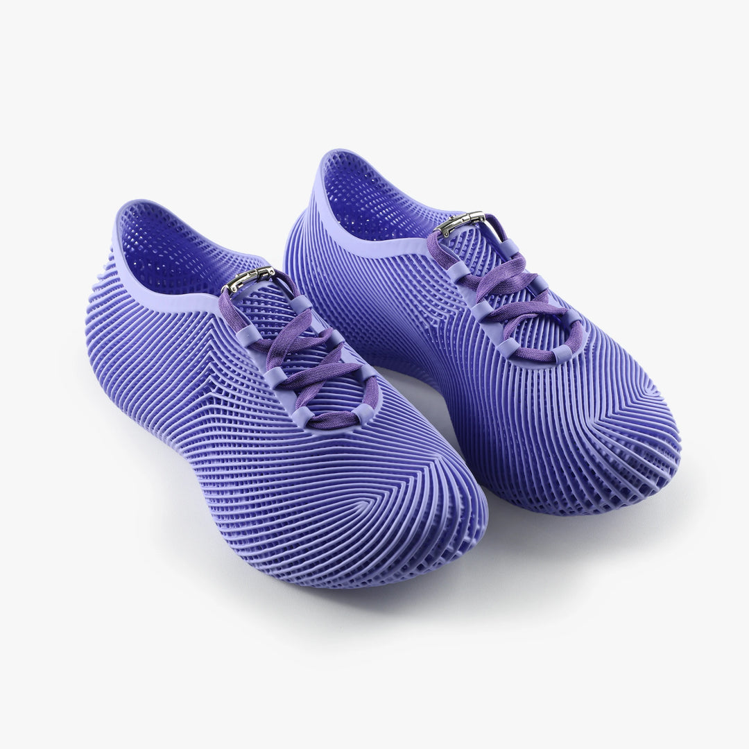 Purple 3D printed shoes minimal lightweight comfort