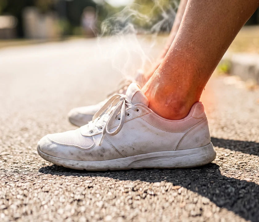 Feet feel hot after hours of wear.
