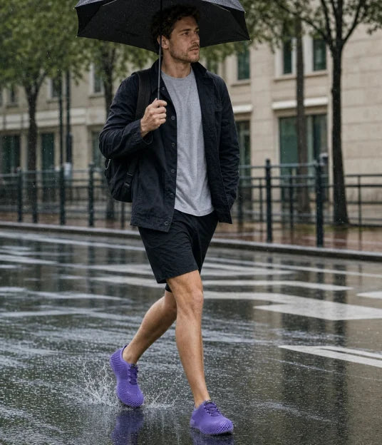 Quick-drying breathable shoes in the rain