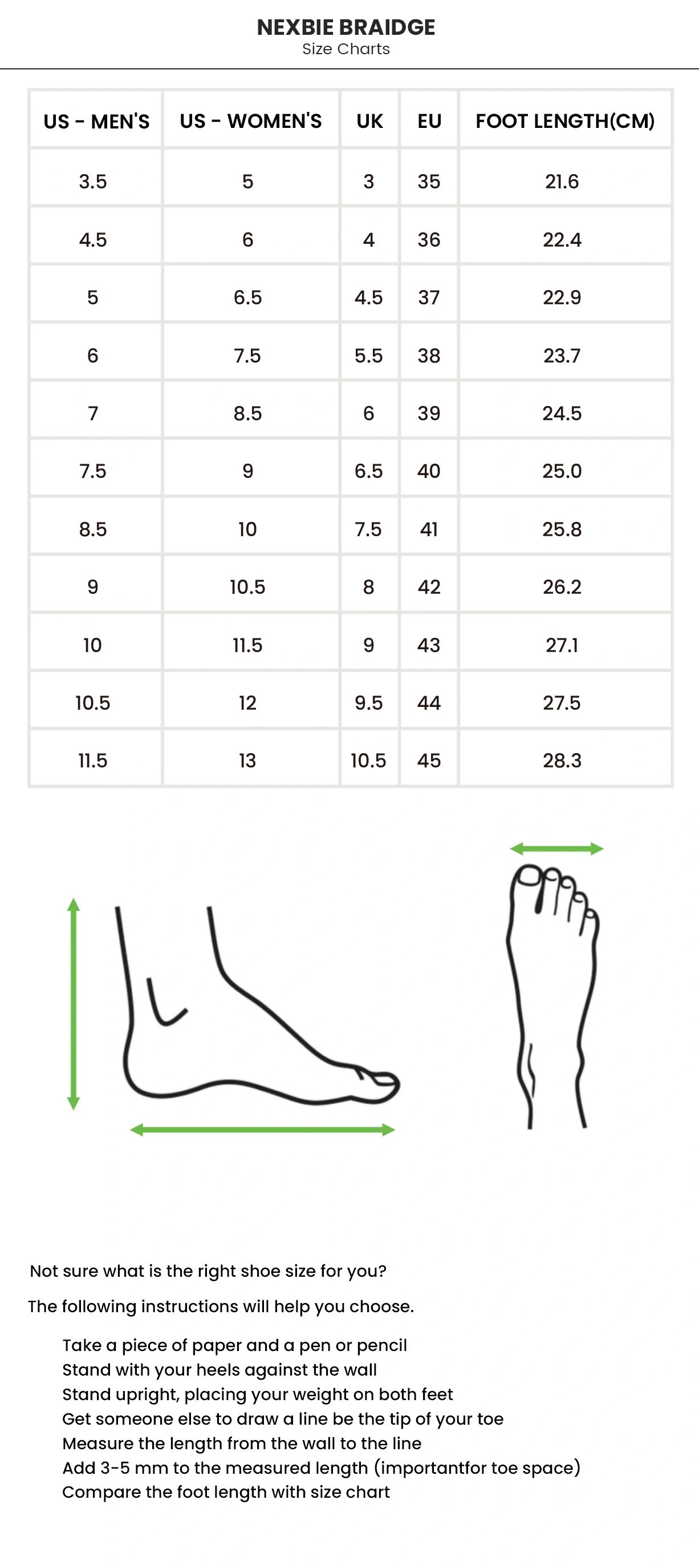 Size chart