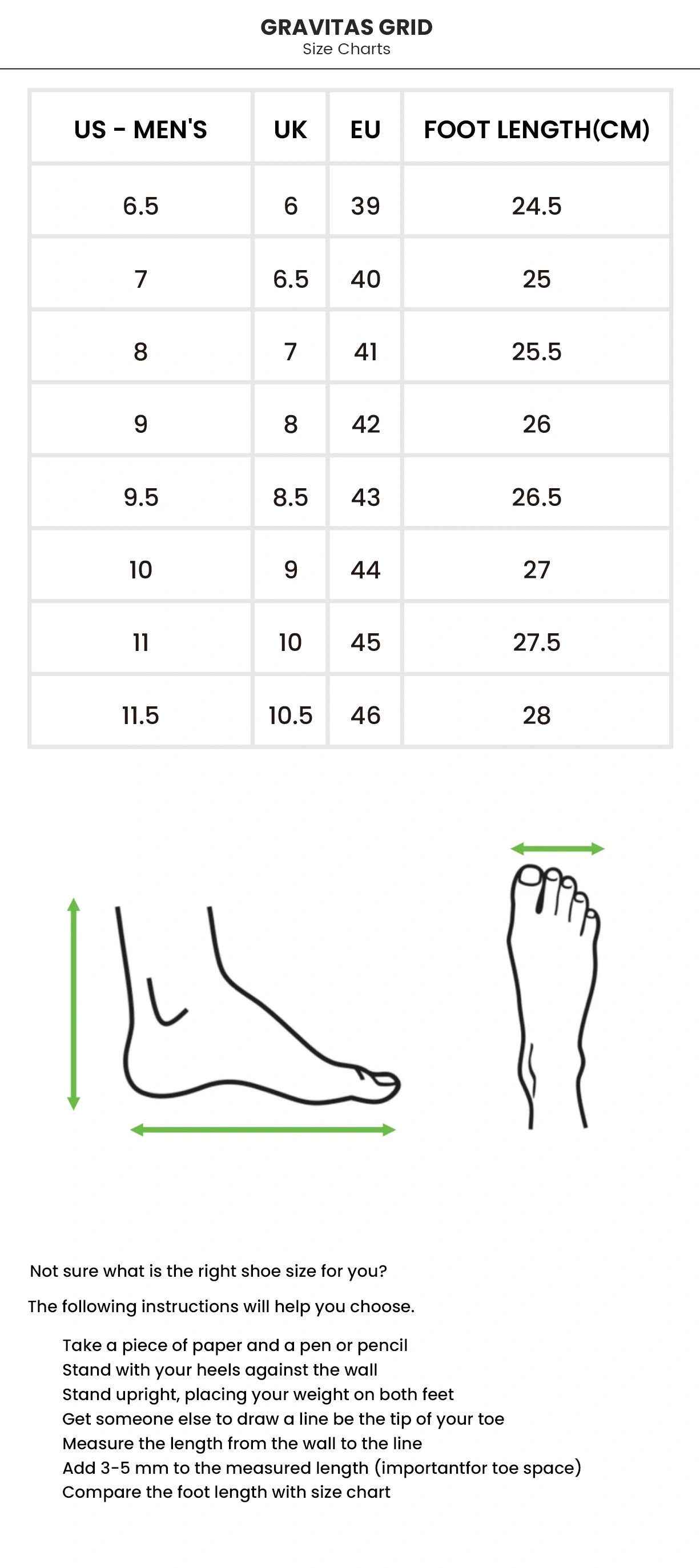 Size chart